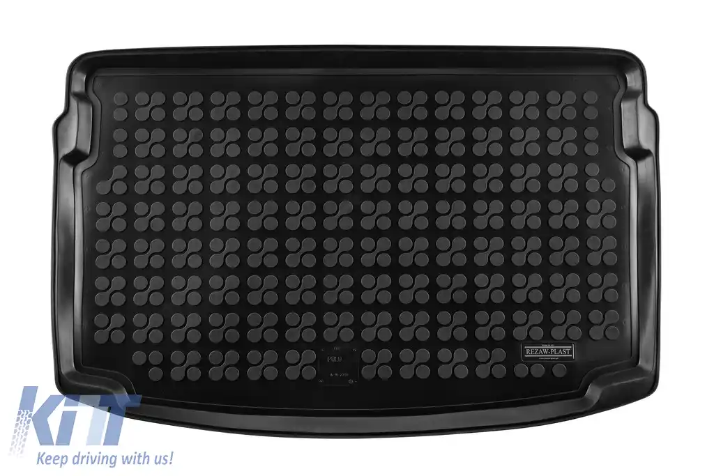 Covor de cauciuc pentru portbagaj de la Rezaw-Plast, potrivit pentru VW Polo hatchback după 2017, potrivit pentru versiunea cu podea de portbagaj ajustabilă