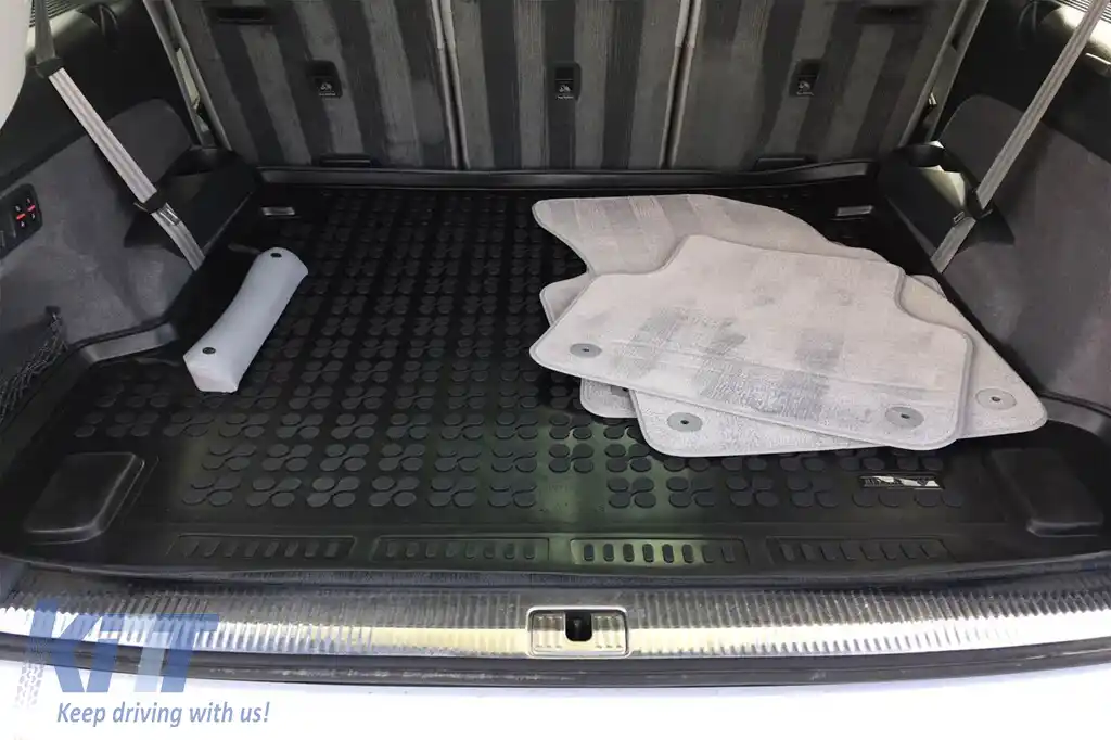 Covor de cauciuc pentru portbagaj de la Rezaw-Plast, potrivit pentru Audi Q7 2015-2020, Q7 după 2020 cu 5 sau 7 locuri cu rândul 3 pliat-image-6219294
