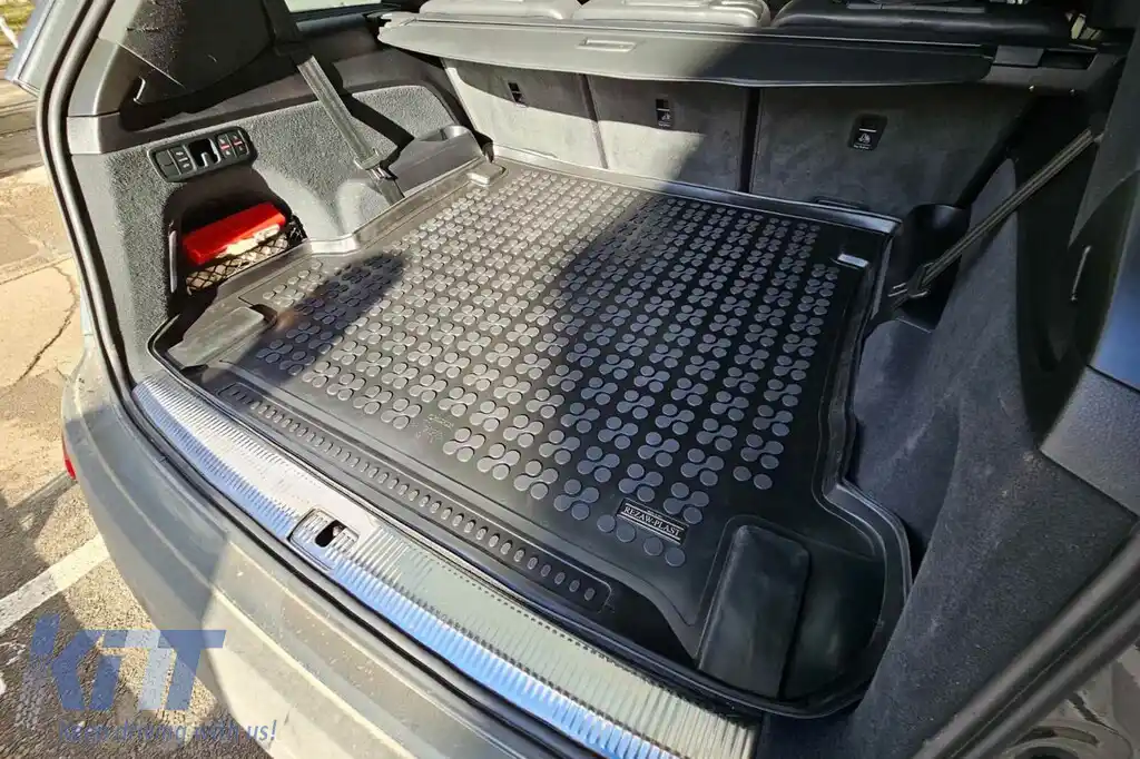Covor de cauciuc pentru portbagaj de la Rezaw-Plast, potrivit pentru Audi Q7 2015-2020, Q7 după 2020 cu 5 sau 7 locuri cu rândul 3 pliat-image-6219295