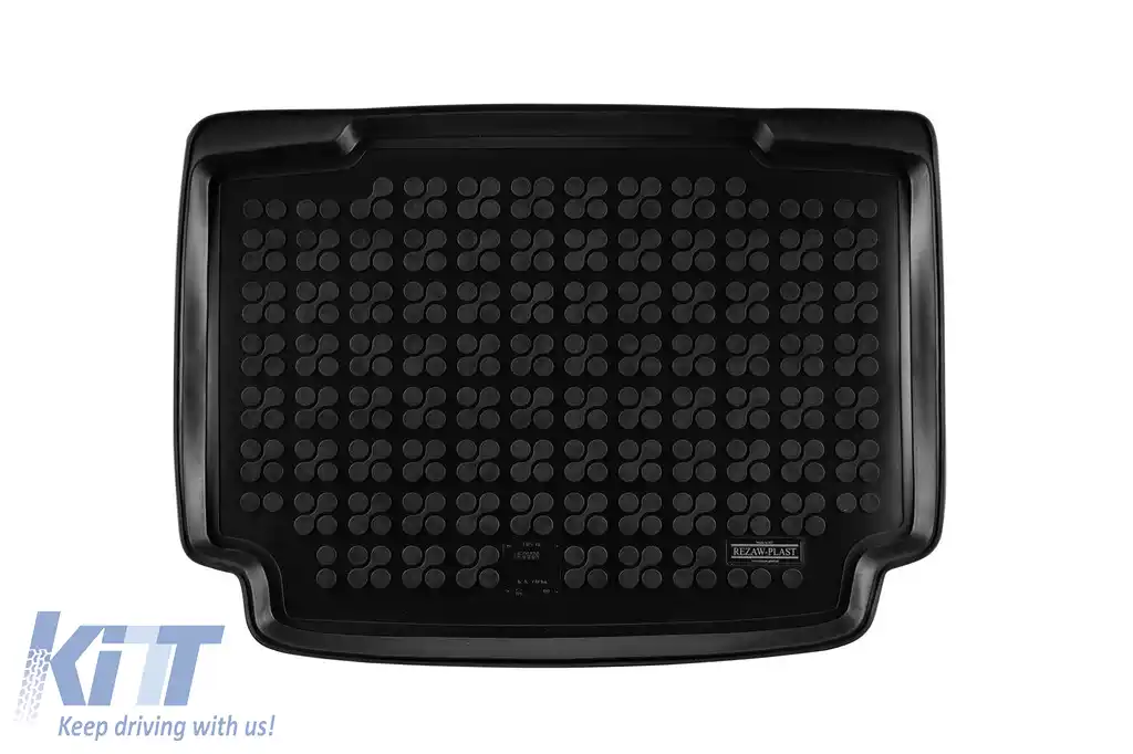 Covor de cauciuc pentru portbagaj de la Rezaw-Plast potrivit pentru Mini Clubman după 2015 cu podeaua portbagajului în poziția inferioară
