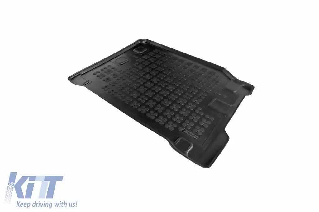 Covor de cauciuc pentru portbagaj de la Rezaw-Plast potrivit pentru Jeep Wrangler Unlimited JL 2018-2021, versiune cu podea de portbagaj ajustabilă 4xe PHeV, cu sistem audio Alpine, 4 uși, 1 bucată, n-image-6220025