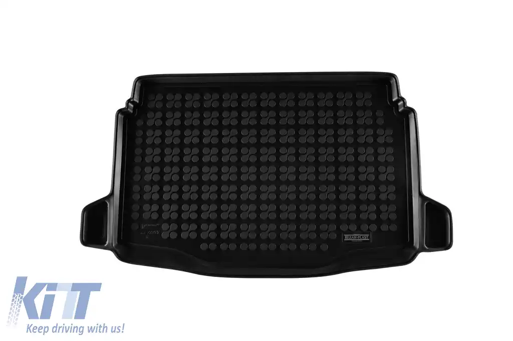 Covor de cauciuc pentru portbagaj de la Rezaw-Plast, potrivit pentru Jeep Avenger după 2022, cu podeaua portbagajului în poziția superioară, fără versiune hibrid, 1 bucată, negru