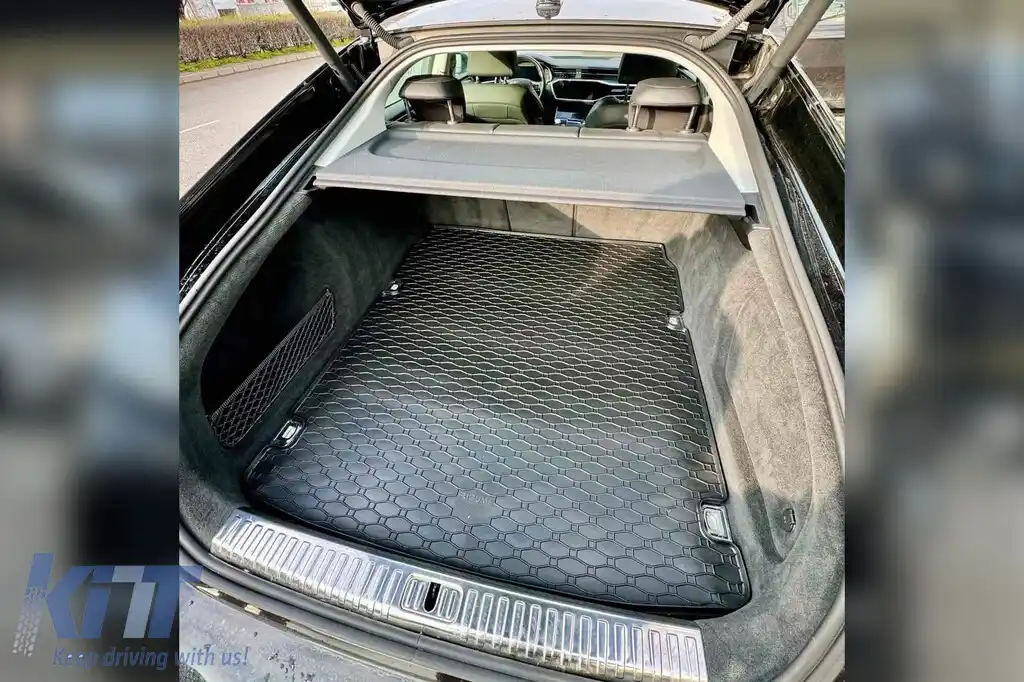 Covor de cauciuc pentru portbagaj, potrivit pentru Audi A6 Avant, A7 Sportback după 2018, negru-image-6224535