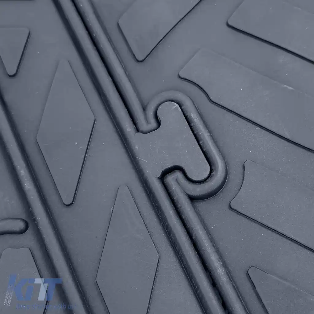 Covor de cauciuc premium 2 piese pentru rândul 2 spate, potrivit pentru VW T5 T6 T6.1-image-6202761