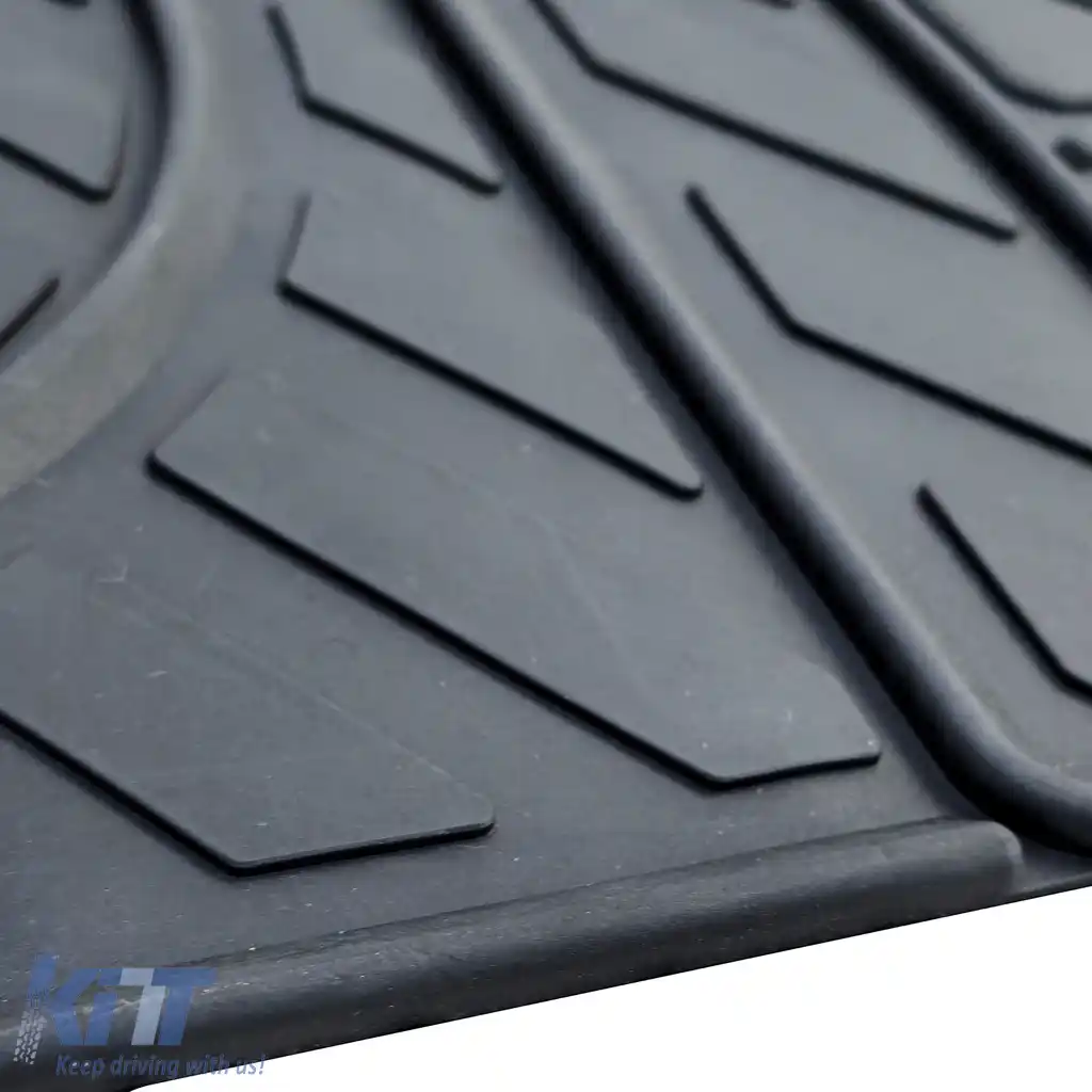 Covor de cauciuc premium 2 piese pentru rândul 2 spate, potrivit pentru VW T5 T6 T6.1-image-6202762