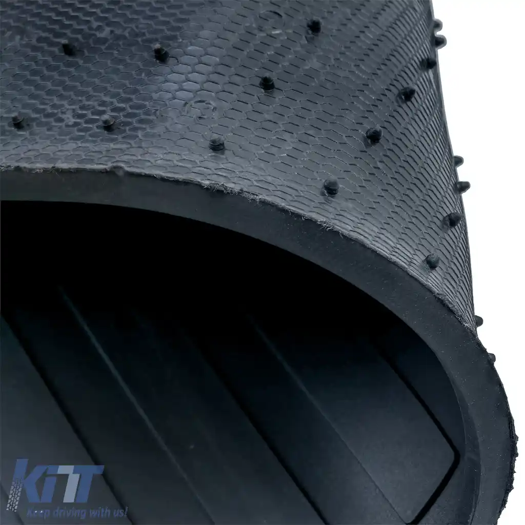 Covor de cauciuc premium 2 piese pentru rândul 2 spate, potrivit pentru VW T5 T6 T6.1-image-6202763