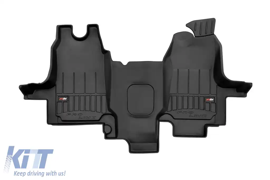 Covor de cauciuc specific, potrivit pentru Ford Transit 2000-2013, set de 1 bucată, culoare neagră, cu garanție de 24 de luni din seria Frogum 3D ProLine.