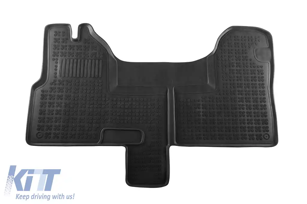 Covor de cauciuc specific, potrivit pentru Iveco Daily 2006-2014, Daily după 2014, set dintr-o singură bucată, culoare neagră