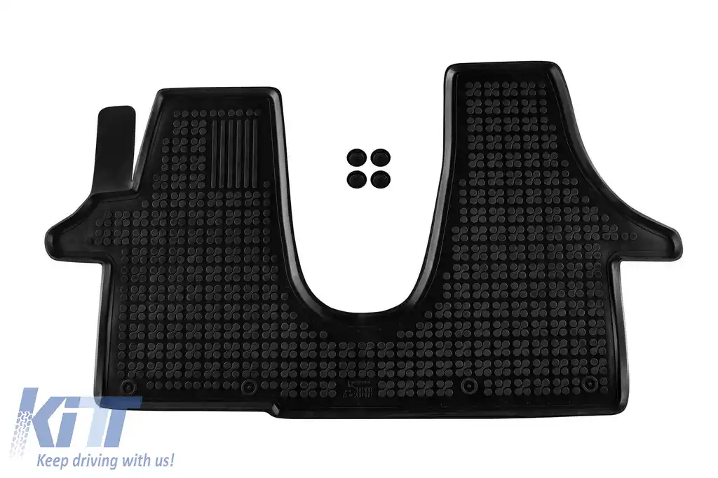 image-31-Covor de cauciuc specific, potrivit pentru VW Transporter T5 2003-2015, T6 2015-2019, set de 1 bucată, culoare neagră