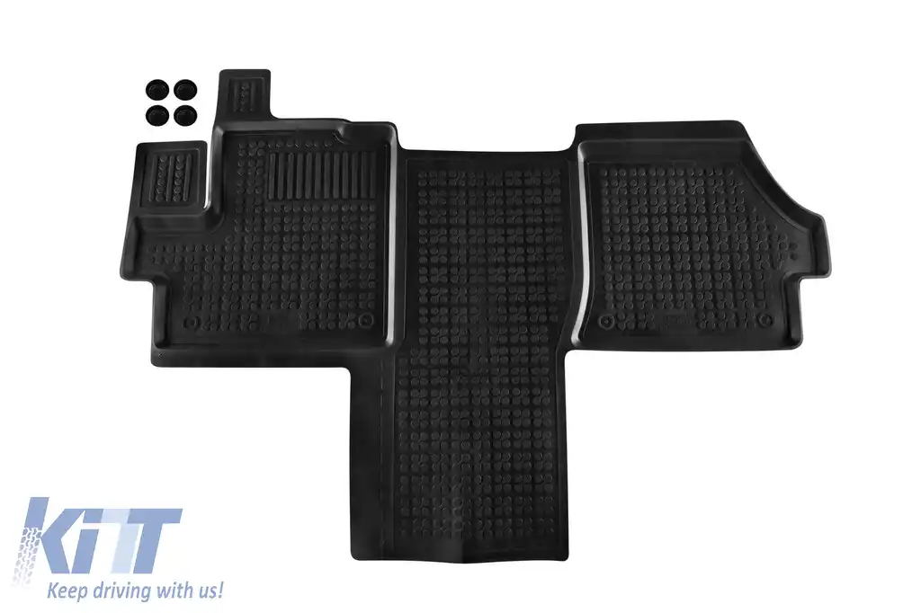 Covor de cauciuc specific, potrivit pentru Citroen Jumper, Fiat Ducato 2006-2021, e-Ducato, Opel Movano după 2021, Peugeot Boxer 2006-2021, după 2021, set din 1 bucată, culoare neagră-image-6215064