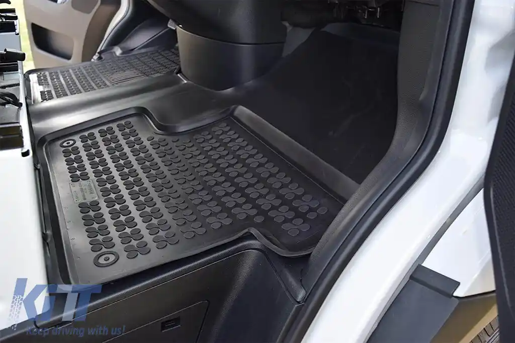 Covor de cauciuc specific, potrivit pentru Mercedes Sprinter 2006-2020, VW Crafter 2006-2016, set din 1 bucată, culoare neagră-image-6215771