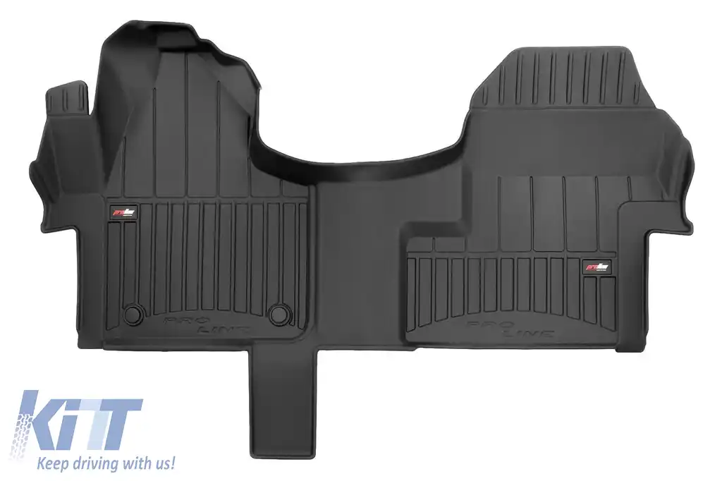 Covor de cauciuc specific, potrivit pentru Mercedes Sprinter W907 după 2018, cu 3 locuri, set dintr-o singură bucată, culoare neagră, cu garanție de 24 de luni