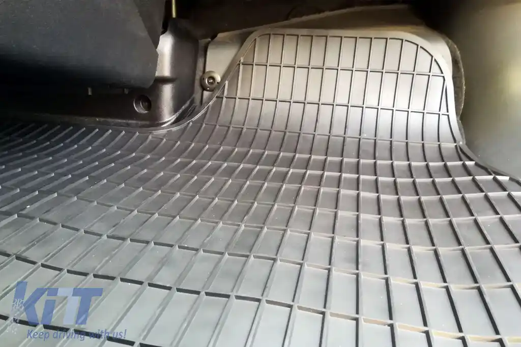 Covor de cauciuc specific, potrivit pentru Citroen Jumper, Peugeot Boxer, Fiat Ducato după 2006, set dintr-o bucată, culoare neagră-image-6227779