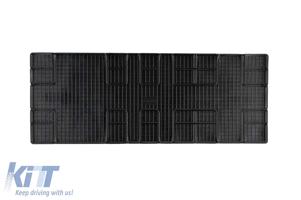 Covor de cauciuc specific, potrivit pentru Citroen Jumpy, Spacetourer, Peugeot Expert, Traveller, Toyota Proace după 2016, Opel Vivaro, Zafira după 2020, rândul trei, set dintr-o singură bucată, culoa