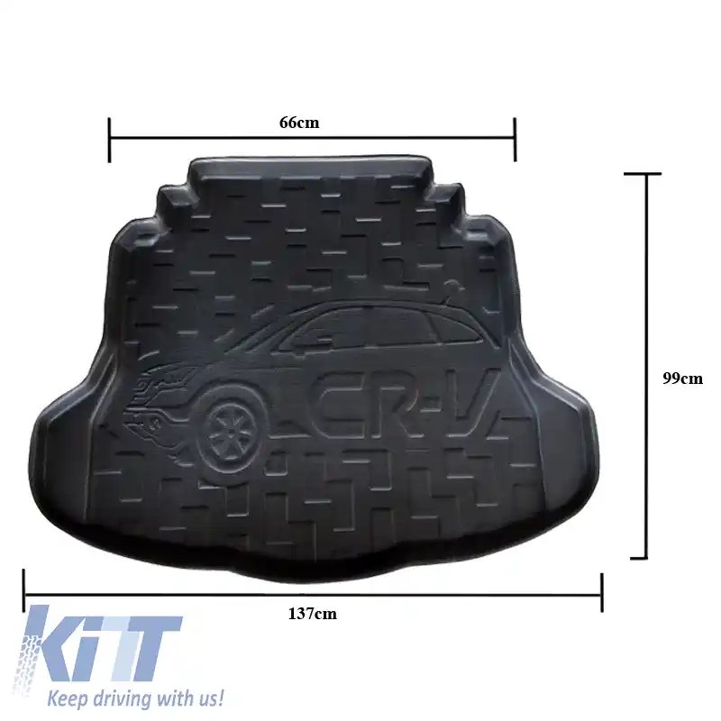 Covor de portbagaj 3D Mat impermeabil potrivit pentru Honda CR-V 07-12 Black Stardiamond-image-6301960