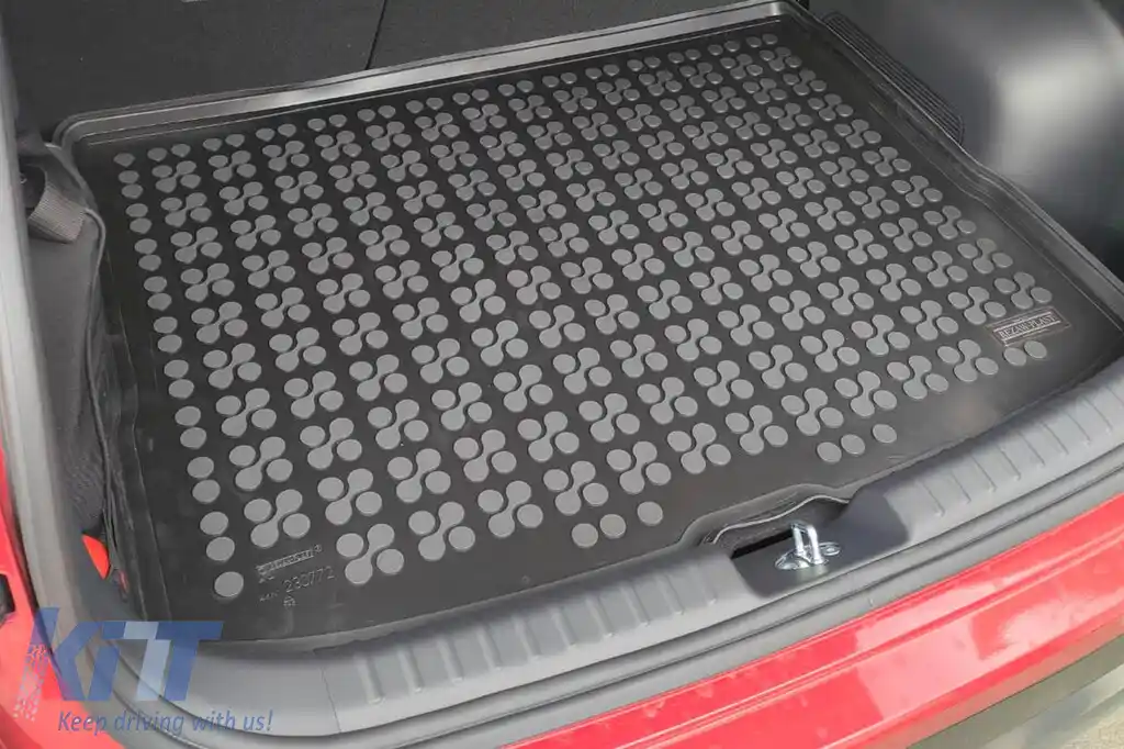 Covor de portbagaj din cauciuc de la Rezaw-Plast potrivit pentru Kia Niro Hybrid HEV după 2022, cu podeaua portbagajului în poziția superioară, cu roată de rezervă compactă, cu unelte, versiunea elect-image-6217691