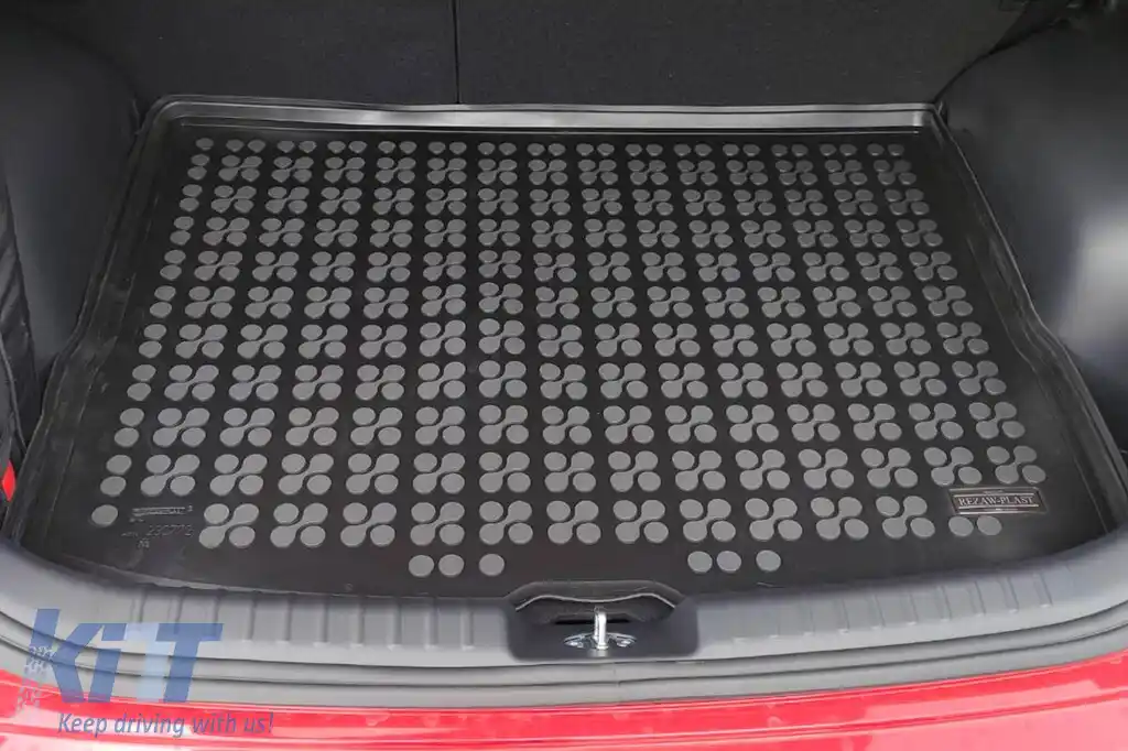 Covor de portbagaj din cauciuc de la Rezaw-Plast potrivit pentru Kia Niro Hybrid HEV după 2022, cu podeaua portbagajului în poziția superioară, cu roată de rezervă compactă, cu unelte, versiunea elect-image-6217692