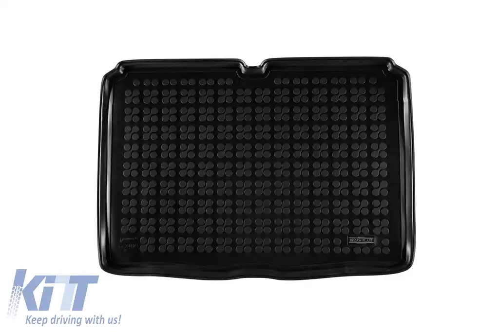 Covor de portbagaj din cauciuc de la Rezaw-Plast potrivit pentru Mercedes GLA H247 după 2019 cu podeaua portbagajului în poziția inferioară, fără versiunea Hybrid, 1 bucată, negru