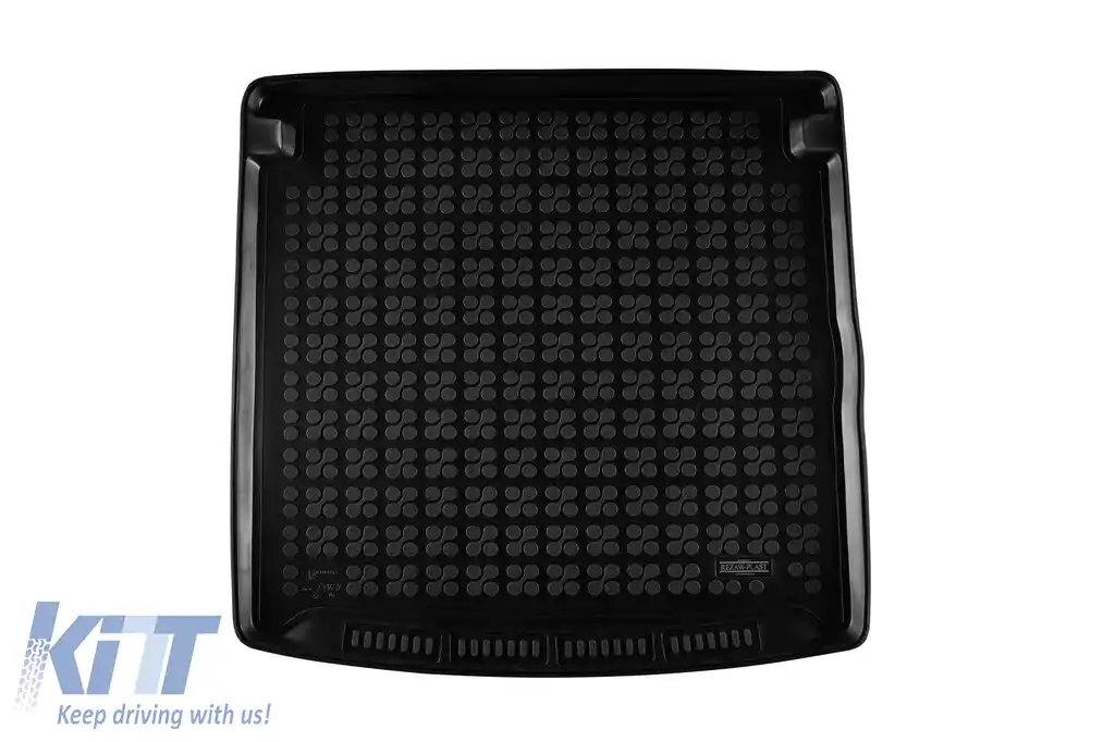 Covor de portbagaj din cauciuc de la Rezaw-Plast, potrivit pentru Seat Tarraco după 2018, Volkswagen Tiguan Allspace, 4x4 după 2017, cu roată de rezervă mică, 5 locuri cu podeaua portbagajului în pozi