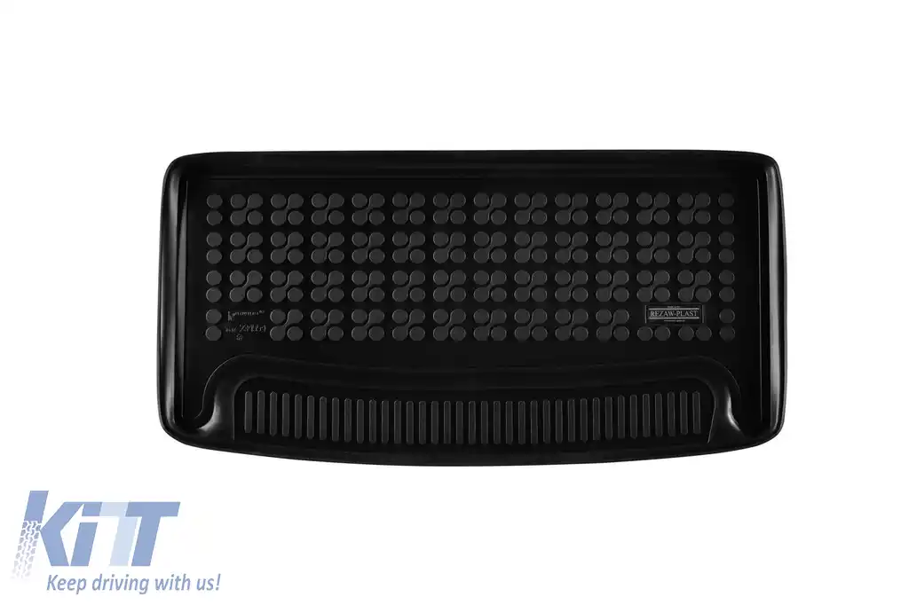 Covor de portbagaj din cauciuc de la Rezaw-Plast potrivit pentru Skoda Kodiaq pentru 7 locuri după versiunea din 2024 fără podea de portbagaj ajustabilă, negru