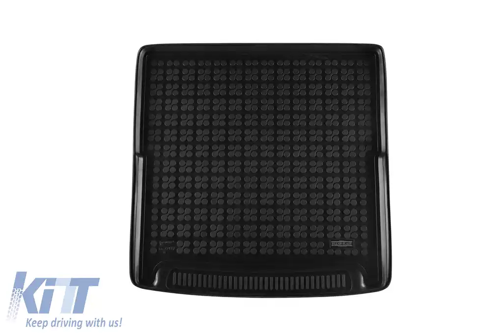 Covor de portbagaj din cauciuc de la Rezaw-Plast potrivit pentru Skoda Kodiaq pentru 5 locuri după versiunea din 2024 fără podea de portbagaj ajustabilă, negru