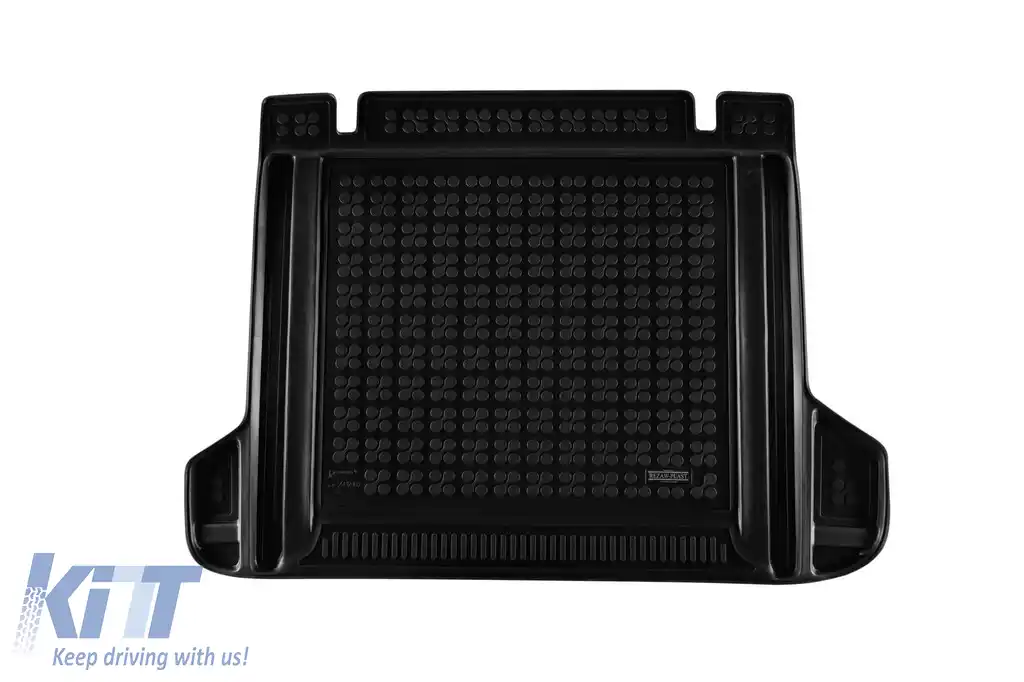 Covor de portbagaj din cauciuc de la Rezaw-Plast potrivit pentru Toyota Land Cruiser J150 2017-2024 cu 5 locuri, cu priză de 220V, cu sistem de fixare a încărcăturii, 1 bucată, negru