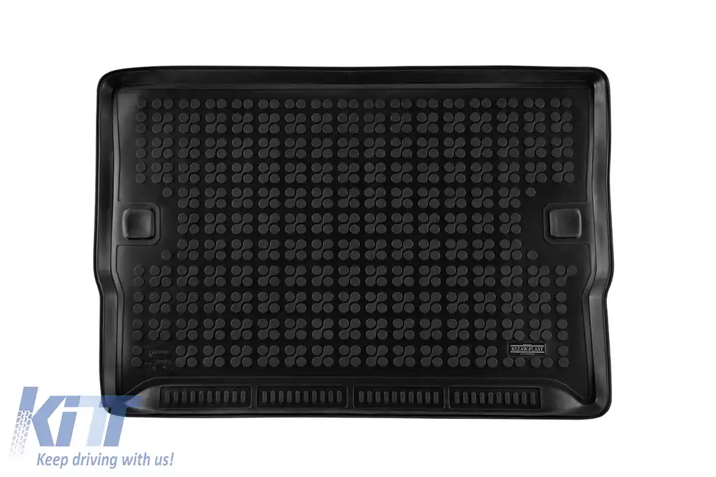 Covor de portbagaj din cauciuc de la Rezaw-Plast potrivit pentru Peugeot Traveller, Toyota Proace Verso, Citroen Spacetourer după 2016, Opel Zafira Life după 2019, cu 3 locuri, rândul 3 cu scaun pe în