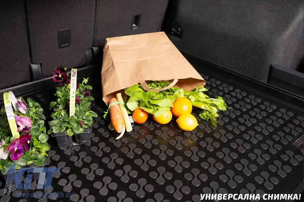 Covor de portbagaj din cauciuc de la Rezaw-Plast, potrivit pentru Audi Q4 E-TRON SUV, Sportback după 2021, cu podeaua portbagajului în poziția superioară, versiunea 4x2 RWD, 4x4 AWD, 1 bucată, negru-image-6219400