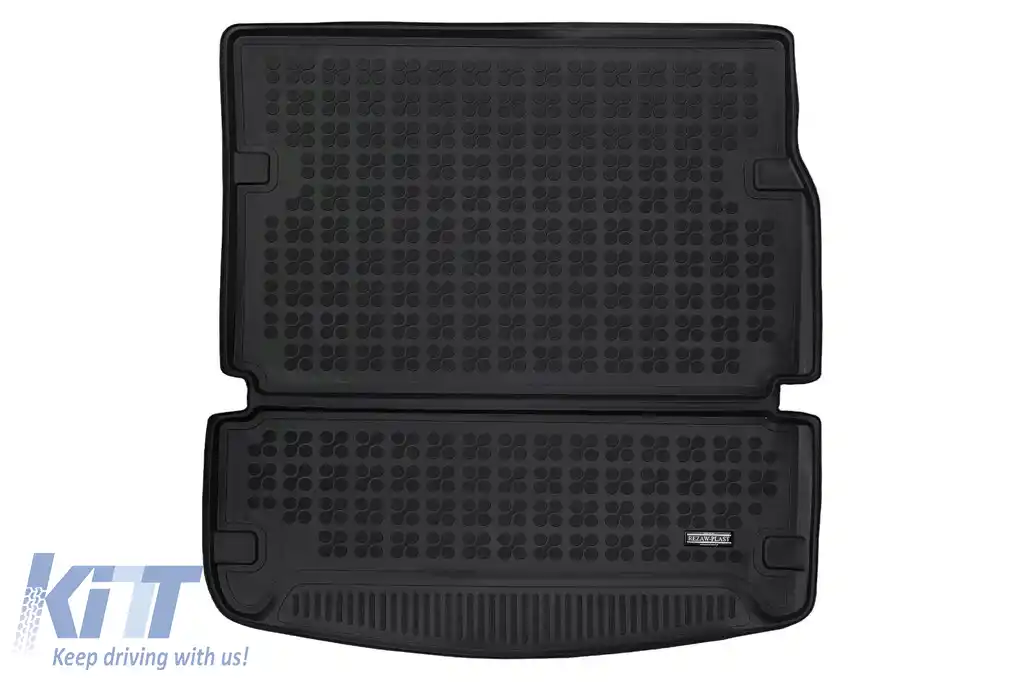 Covor de portbagaj din cauciuc de la Rezaw-Plast potrivit pentru Dodge Durango 2011-2020, după 2021 cu 6-7 locuri, cu scaunele din a treia rangă pliate sau ridicate, 1 bucată, negru