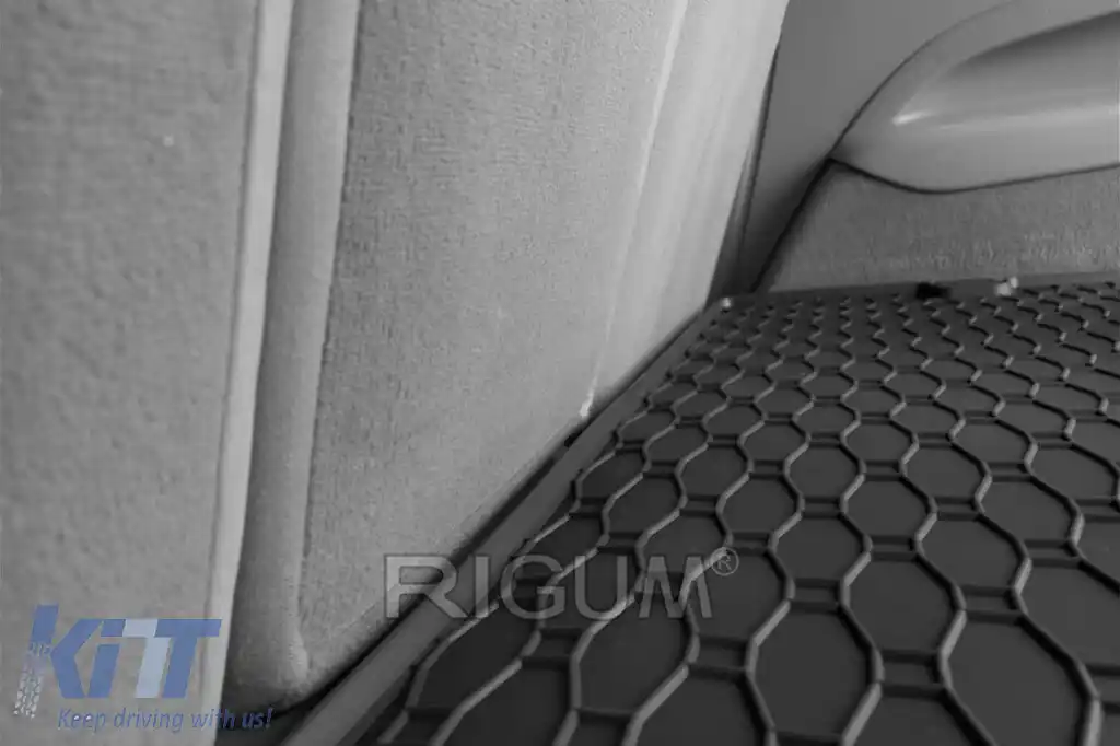 Covor de portbagaj din cauciuc de la Rigum potrivit pentru Audi Q7 2006-2015 cu 5 sau 7 locuri și cu rândul 3 de scaune pliat, negru-image-6224551