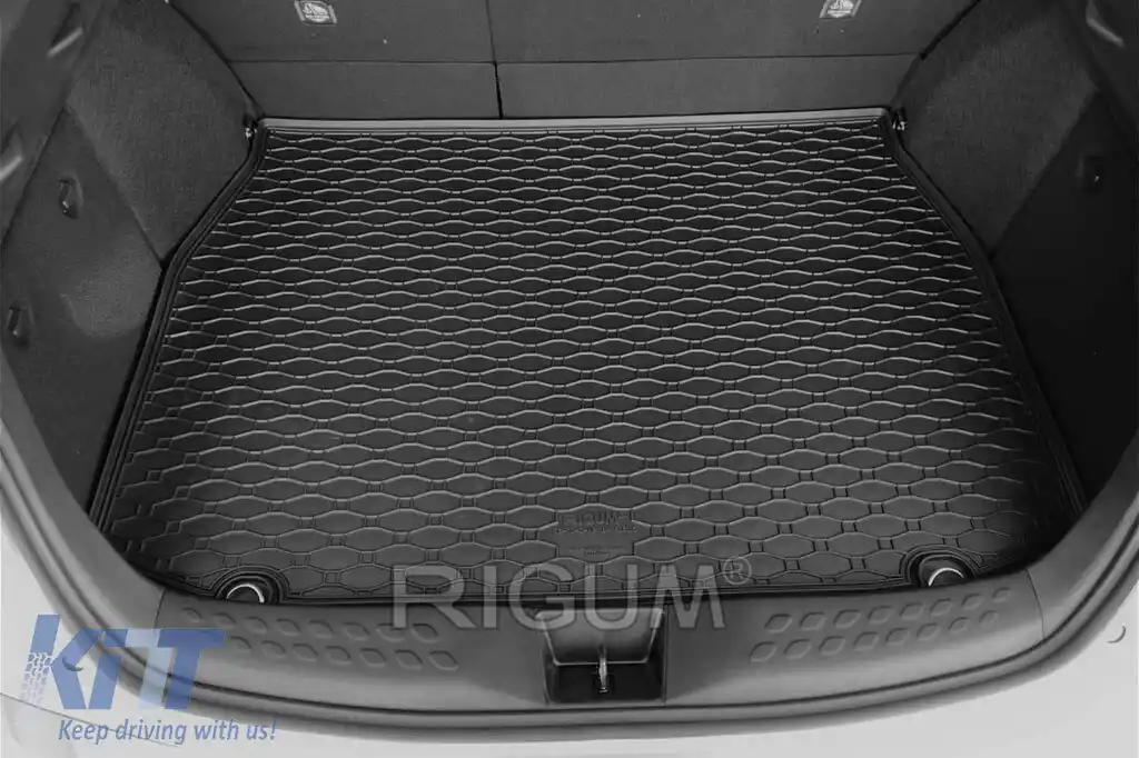 Covor de portbagaj din cauciuc de la Rigum potrivit pentru Toyota C-HR după 2016 cu podeaua portbagajului în poziția superioară, negru-image-6243815