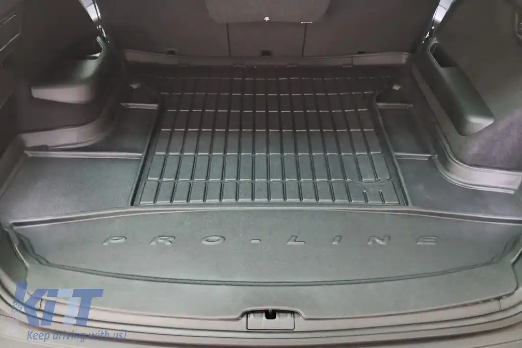 Covor de portbagaj din cauciuc Frogum ProLine potrivit pentru Skoda Kodiaq după 2016, 7 locuri cu rândul 3 de scaune pliat, cu buzunare laterale-image-6233524