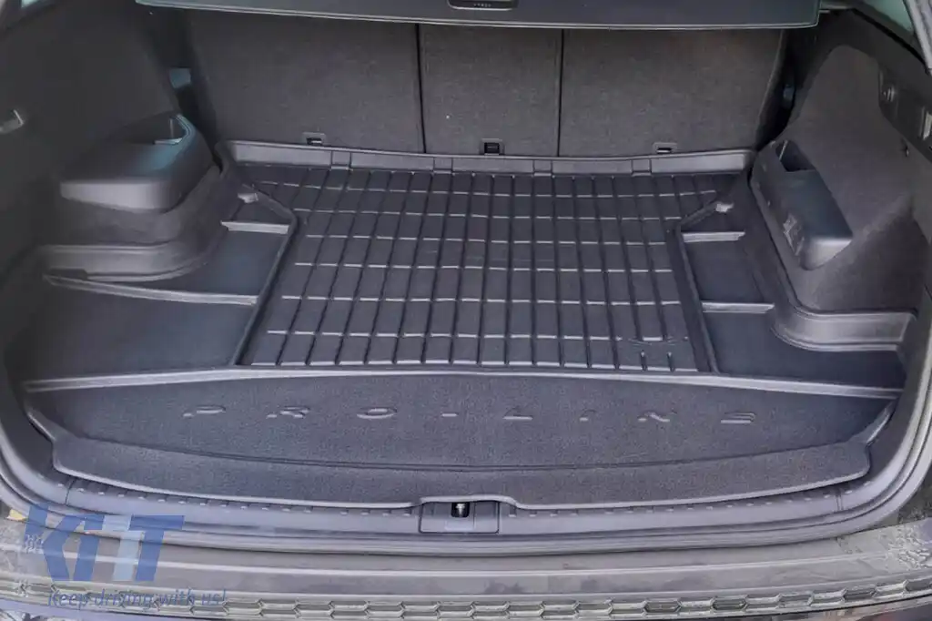 Covor de portbagaj din cauciuc Frogum ProLine potrivit pentru Skoda Kodiaq după 2016, 7 locuri cu rândul 3 de scaune pliat, cu buzunare laterale-image-6233528