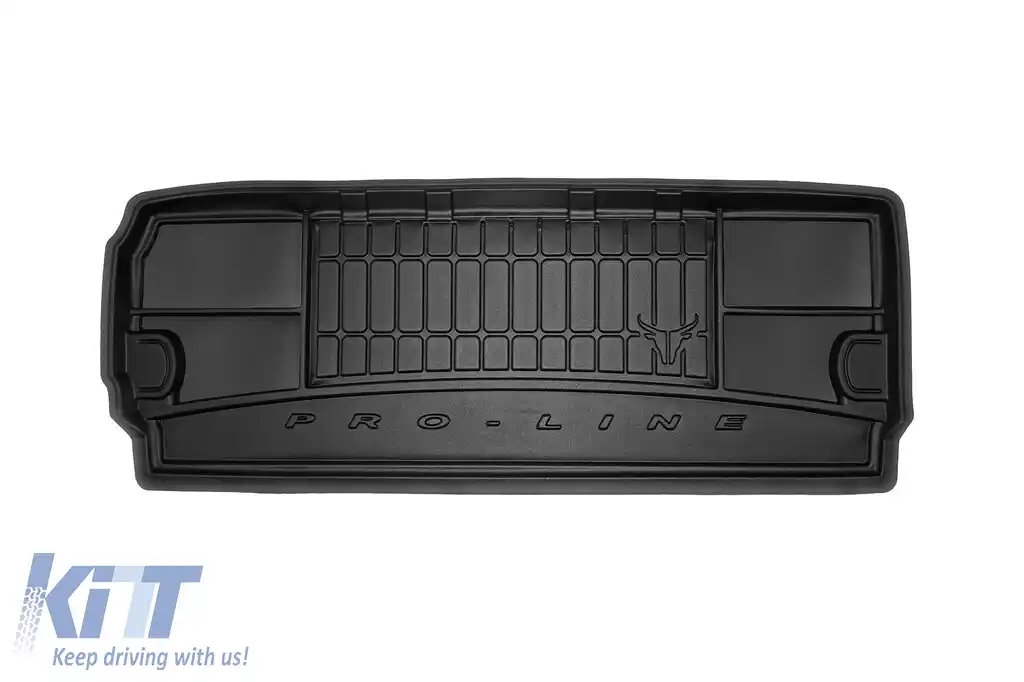 Covor de portbagaj din cauciuc Frogum ProLine potrivit pentru Nissan Pathfinder 2005-2015 7 locuri cu rândul 3 de scaune în poziție verticală