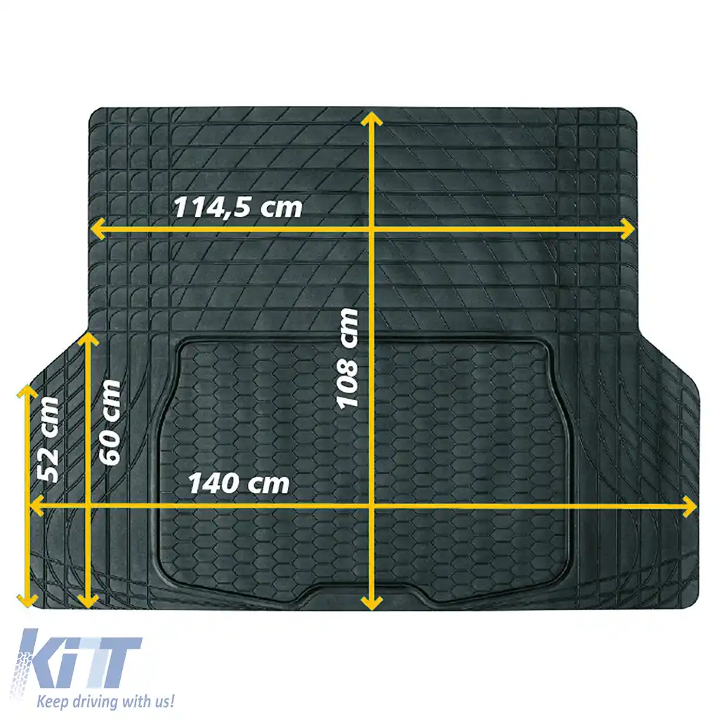 Covor de portbagaj protecție din cauciuc PVC universal, tăiat la dimensiune, negru 108x140cm-image-6198552