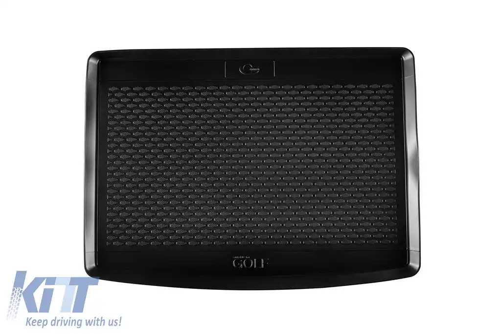 Covor de portbagaj TPE de la Gumarny Zubri potrivit pentru Volkswagen Golf Sportsvan 2014-2020 cu podeaua portbagajului în poziția superioară
