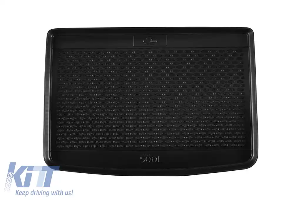 Covor de portbagaj TPE de la Gumarny Zubri potrivit pentru Fiat 500L după 2013 cu podeaua portbagajului în poziția superioară