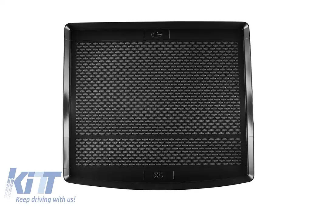 Covor de portbagaj TPE de la Gumarny Zubri potrivit pentru BMW X6 E71, E72 2007-2014, X6 F16 2014-2019 cu podeaua portbagajului în poziția superioară