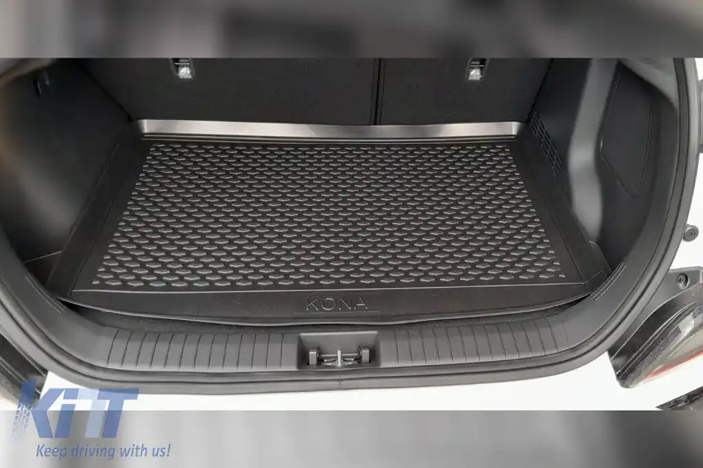 Covor de portbagaj TPE de la Gumarny Zubri potrivit pentru Hyundai Kona 2018-2023, cu podeaua portbagajului în poziția superioară-image-6253499