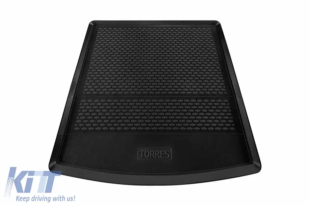 Covor de portbagaj TPE de la Gumarny Zubri potrivit pentru SsangYong Torres după 2023, cu podeaua portbagajului în poziția superioară, negru-image-6253974