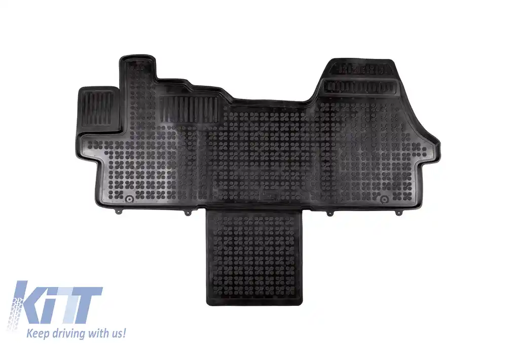 Covor din cauciuc specific, potrivit pentru Fiat Ducato 2006-2014, Ducato după 2021, e-Ducato după 2021, set dintr-o bucată, culoare neagră