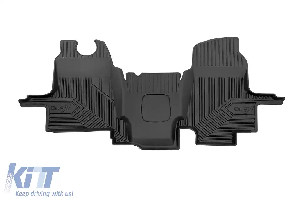 Covor din cauciuc specific, potrivit pentru Ford Transit 2000-2013, set dintr-o bucată, culoare neagră