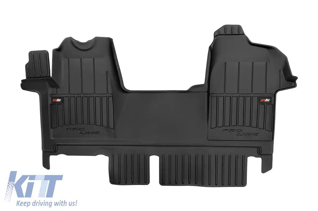 Covor din cauciuc specific, potrivit pentru Renault Master, Opel Movano după 2010, Nissan NV400 după 2011, set dintr-o bucată, culoare neagră, cu garanție de 24 de luni