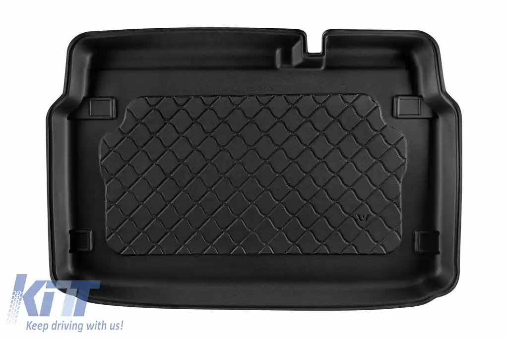 Covor din polietilenă Petex, potrivit pentru Ford EcoSport după 2018, cu podeaua portbagajului în poziția inferioară, negru