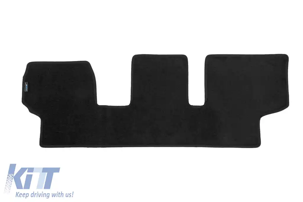 Covor din trei straturi din material Petex Style, potrivit pentru Renault Grand Scenic după 2016, cu 7 locuri, pentru rândul al treilea de scaune, dintr-o singură bucată, negru