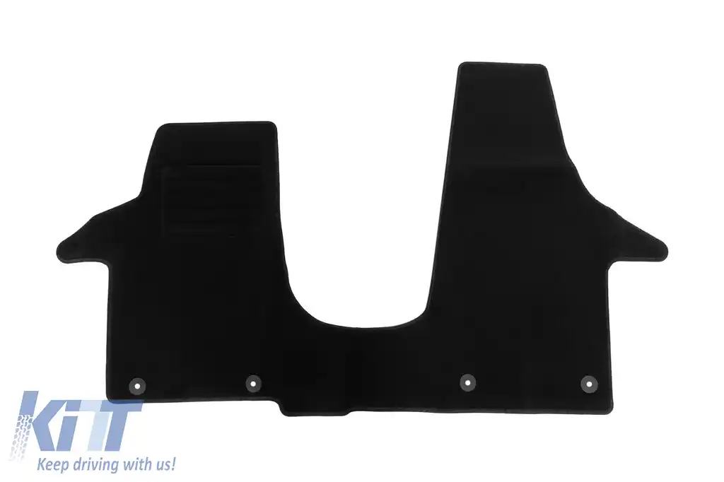 Covor textil de la Rigum potrivit pentru Volkswagen T5 3m Multivan 2003-2015, 1 bucată, negru