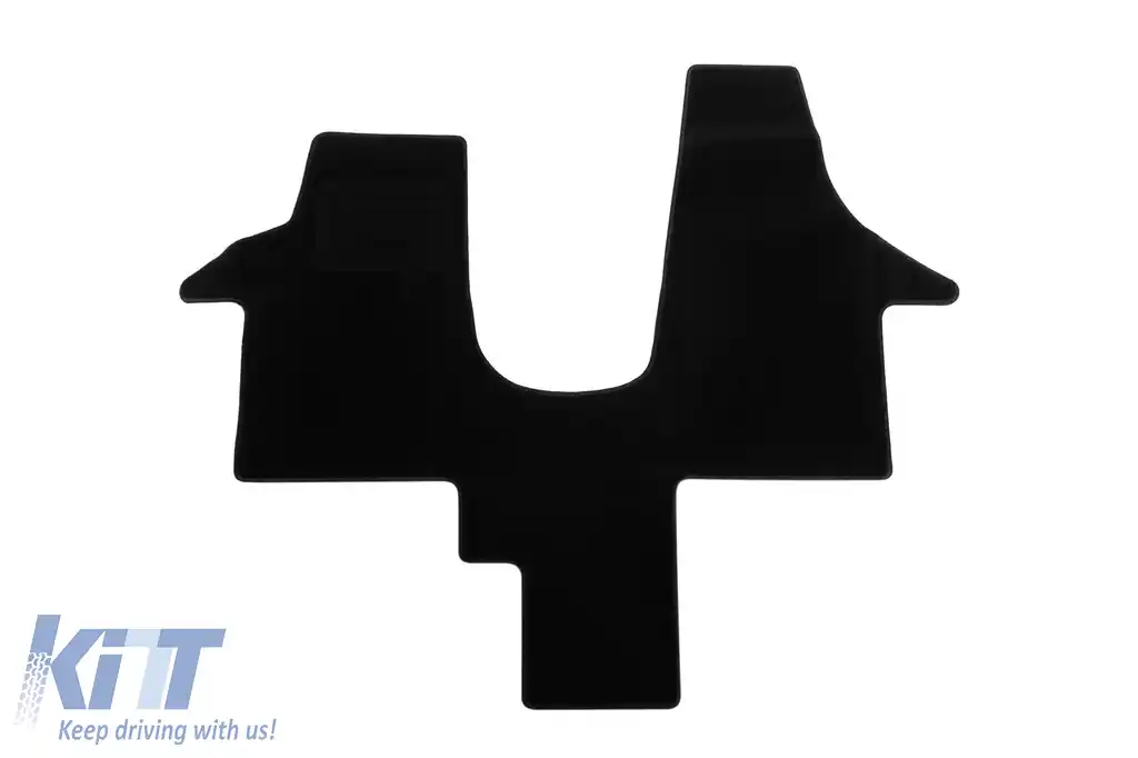 Covor textil de la Rigum potrivit pentru Volkswagen T5 2m Transporter, Caravelle, T6 Transporter, Caravelle 2003-2019, 1 bucată, negru