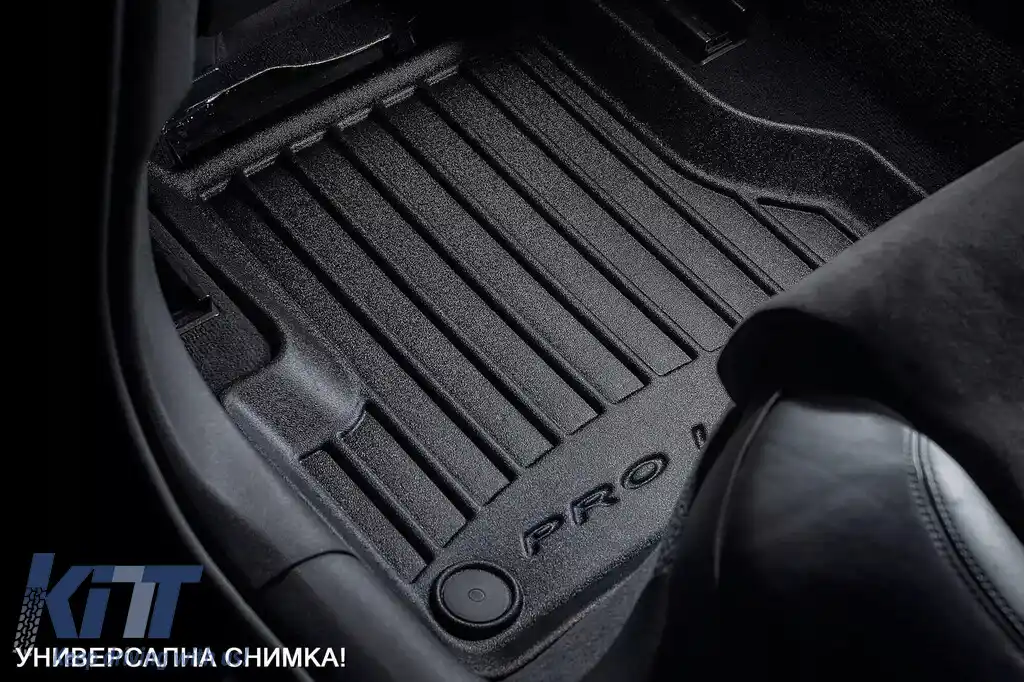 Covoraș de cauciuc specific din seria Frogum 3D ProLine, potrivit pentru Volkswagen Multivan IV, pentru scaunele din prima linie, după 2021, 1 bucată, culoare neagră, cu garanție de 24 de luni-image-6224470