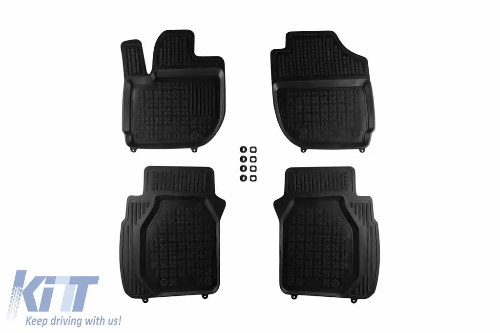 Covoraș de cauciuc specific, potrivit pentru Honda Jazz după 2020, set de 4 piese, culoare neagră, potrivit pentru benzină, motorină și hibrid.