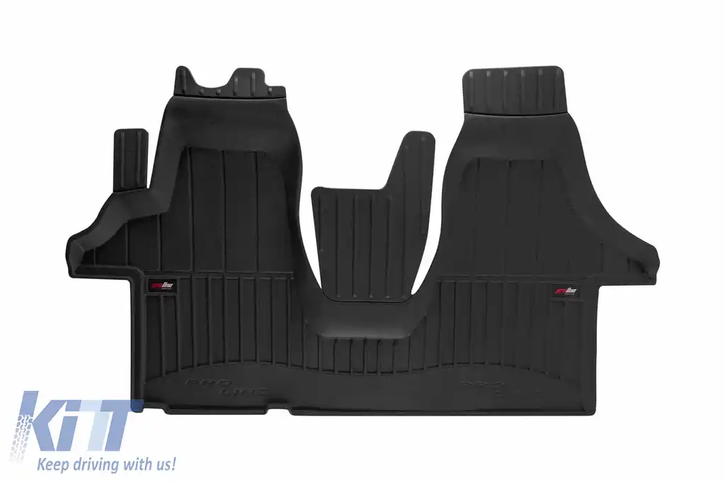 Covoraș de cauciuc specific, potrivit pentru Volkswagen T5 2003-2015, set din 1 bucată, culoare neagră, cu garanție de 24 de luni din seria Frogum 3D ProLine.